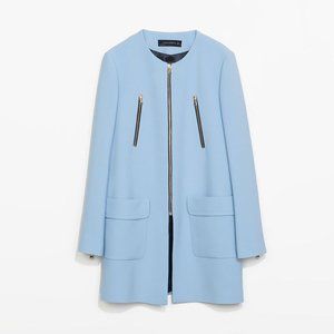 Zara Women Light Blue Coat